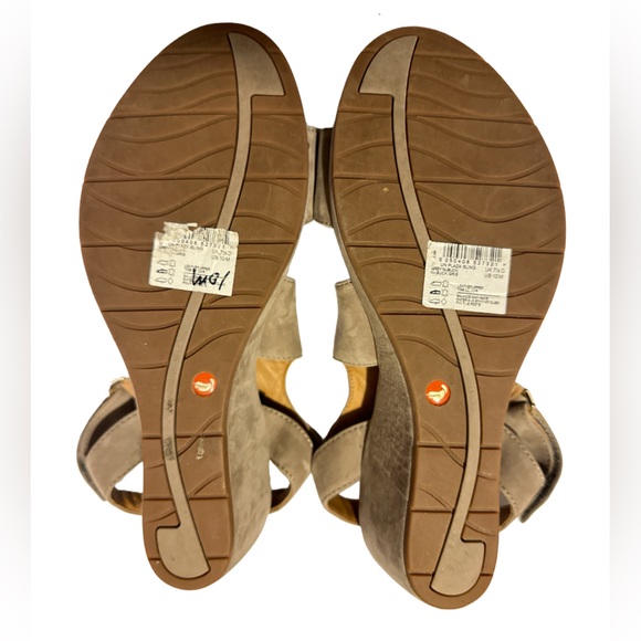 Unstructured By Clarks Grey Nubuck Gris Wedge Sandal Shoes - Picture 5 of 10